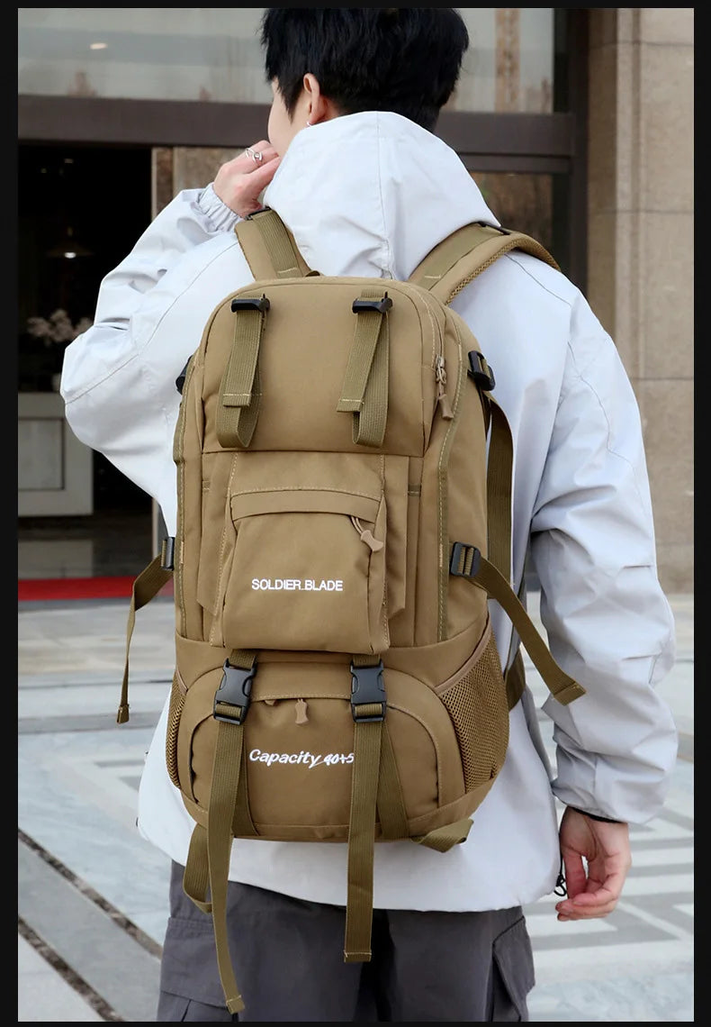 50L Camping Backpack Large Hiking Travel Bags Outdoor Sports Equipment Waterproof Oxford Shoulder Mountain Climbing Rucksack