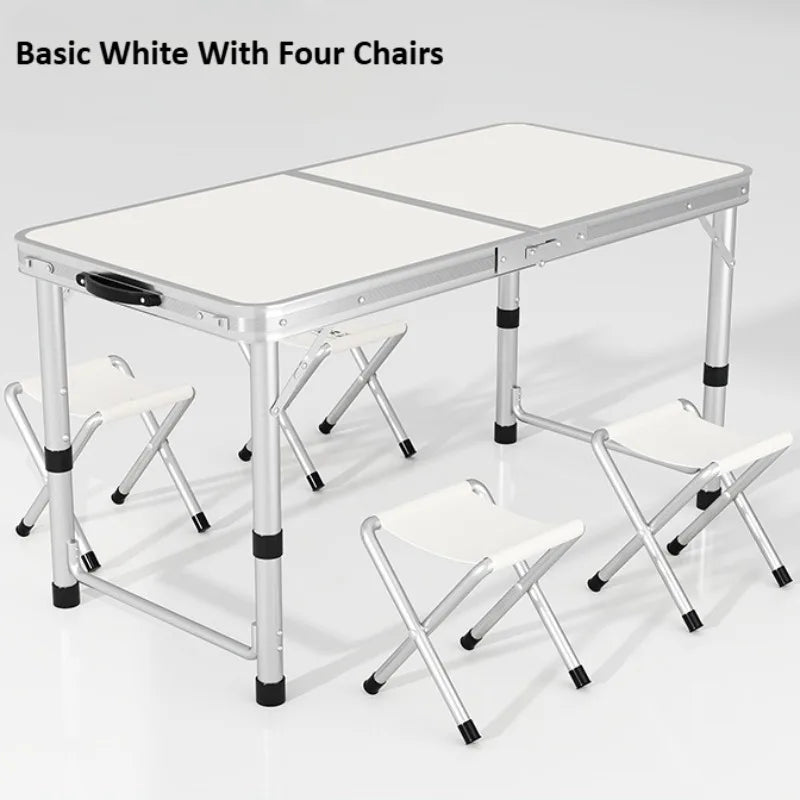 Camping Table Folding Table Outdoor Lightweight Portable Dining Table Height Adjustable Die-cast Metal Table for Camping BBQ