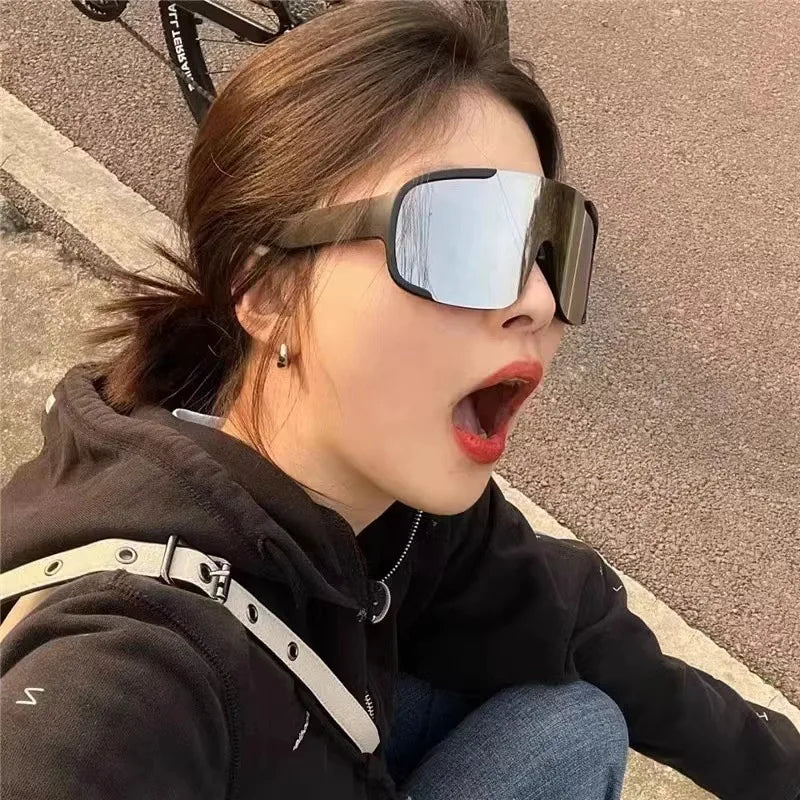 Sunglasses for women, cycling glasses, outdoor sports, running, UV protection, windproof, men's sunglasses, round face