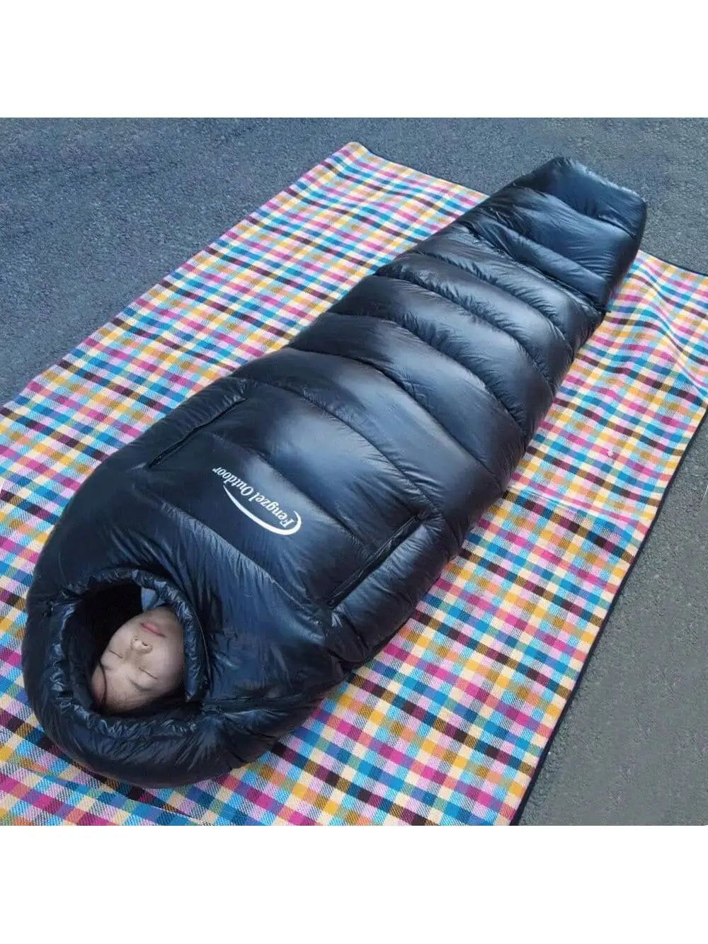 Outdoor camping, Can stretch hands and legs, 90% Duck down 1000g filling, Ultra-light and warm  Mummy down sleeping bag