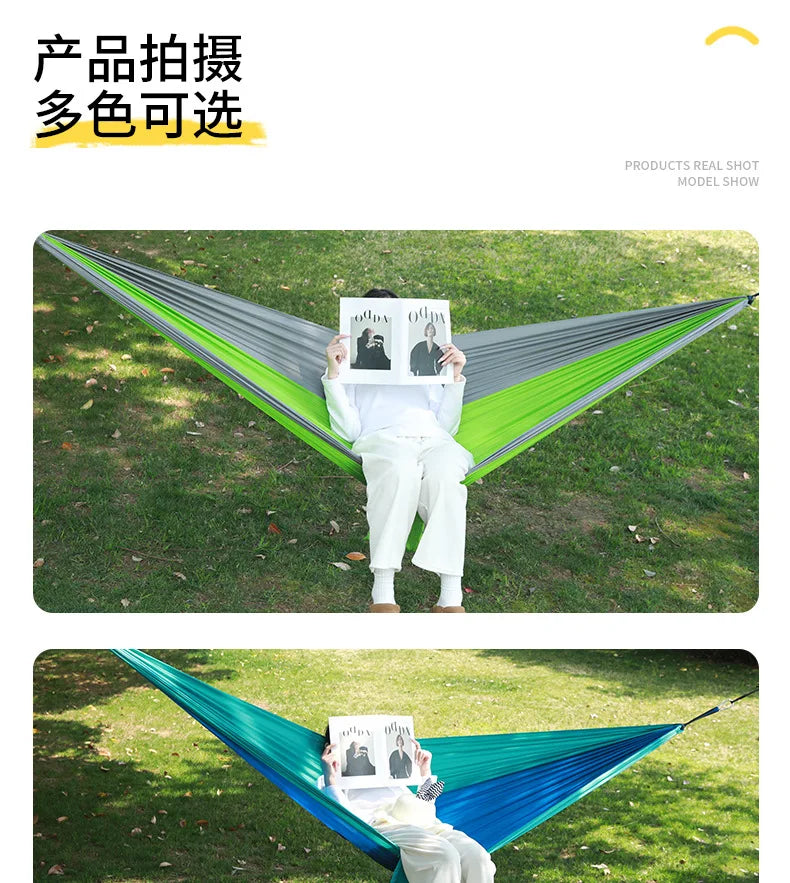 Ultralight Outdoor Hammock – Portable, Anti-Rollover, High Weight Capacity, Parachute Fabric Camping Double Hammock