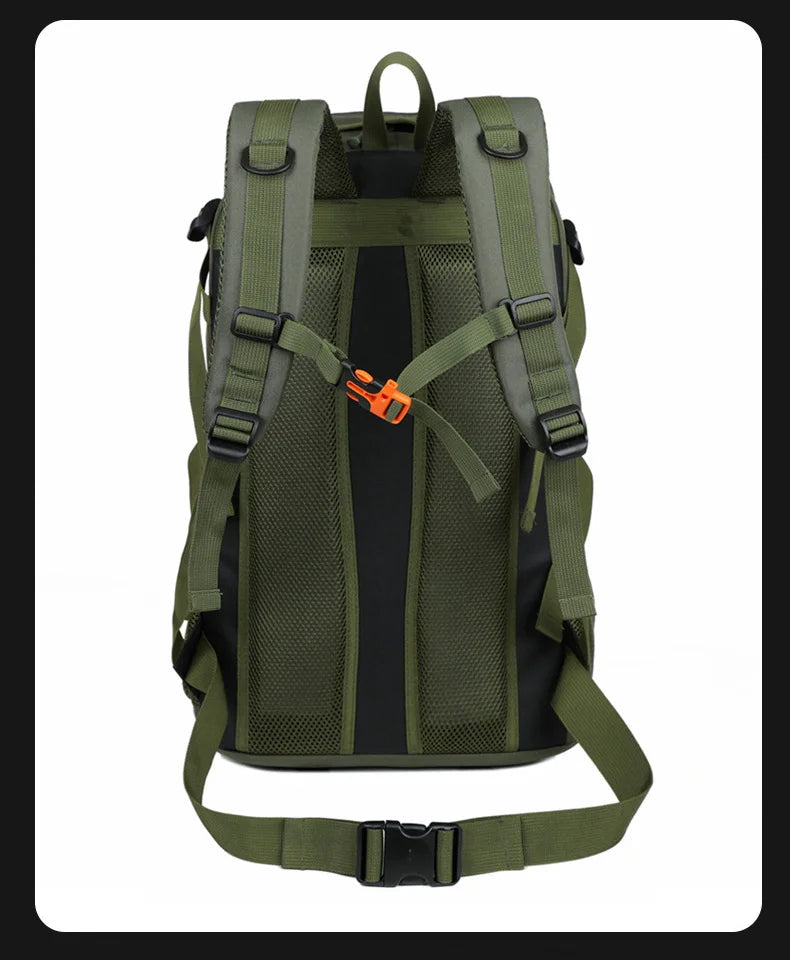 50L Camping Backpack Large Hiking Travel Bags Outdoor Sports Equipment Waterproof Oxford Shoulder Mountain Climbing Rucksack