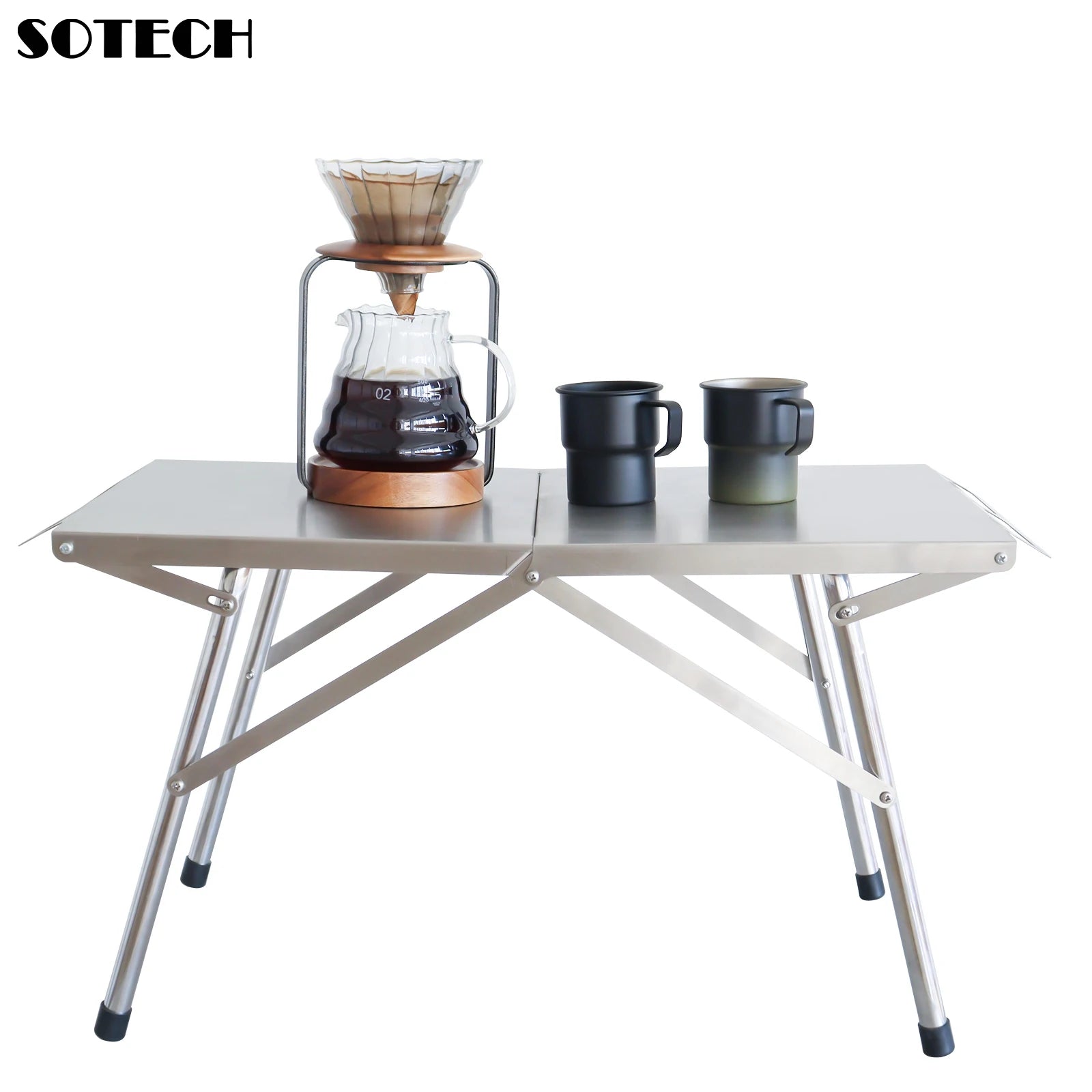 Outdoor Camping Folding Table Stainless Steel Portable Multi-functional Lightweight Table For Festival Party Picnic Hiking BBQ