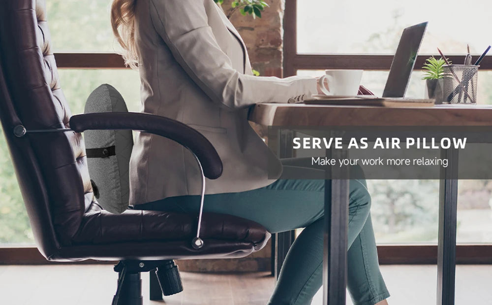 Inflatable Camping Pillow with Removable Washable Cover,Travel Pillow for Neck Support,Hiking,Backpacking,Office,Airplane,Car