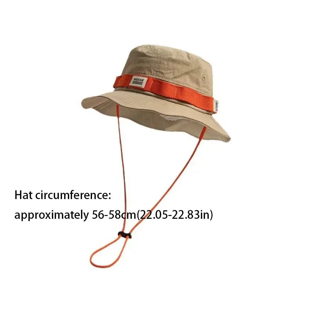 Contrast Vintage Fisherman Hat for Men and Women Summer Outdoor Camping Mountaineering Hat Large Brim Sun Hat