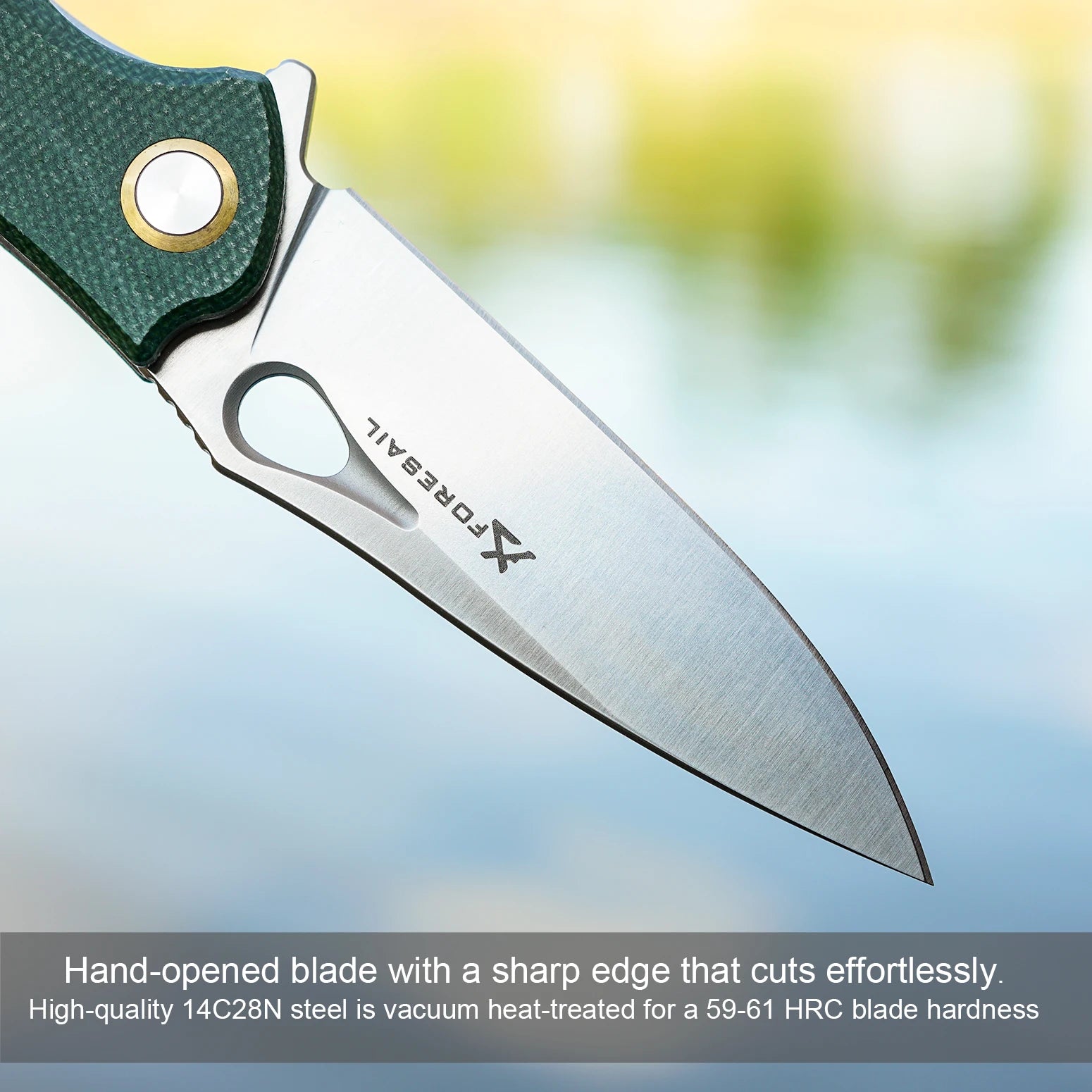 Practical Pocket knife made with14C28N Steel,Reversible Deep-carry Pocket Clip,Flipper. For Outdoor Camping and Gift, EDC Knife
