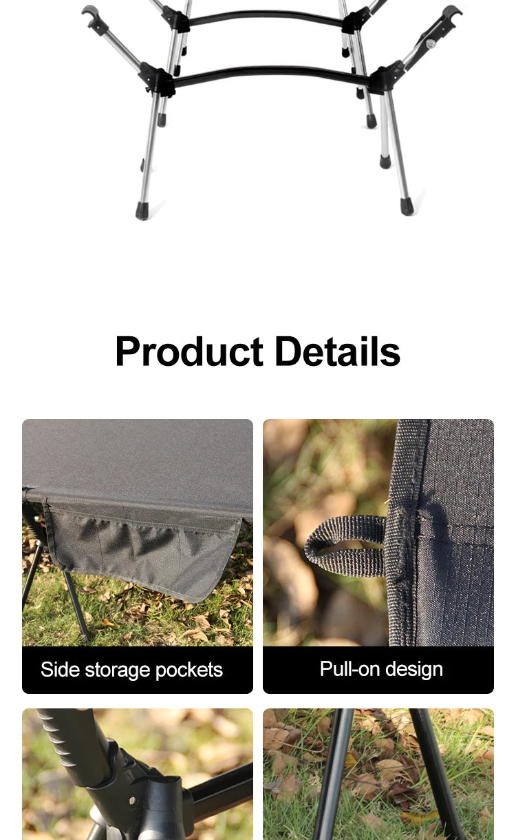 210X80cm 600D Oxford Camping Cot, Portable Folding Bed 210x80cm, 4kg Lightweight, Easy Setup for Outdoor Hiking Travel