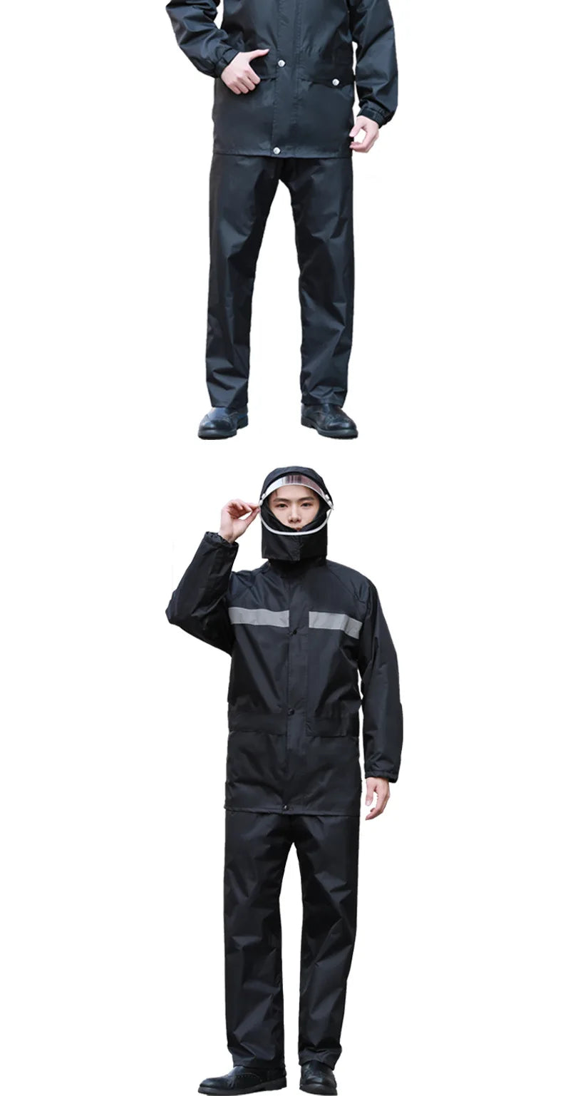 Raincoat and Rainpants Suit Full Body Rainstorm Prevention Electric Bicycle Motorcycle Takeaway Riding Reflective Split Raincoat