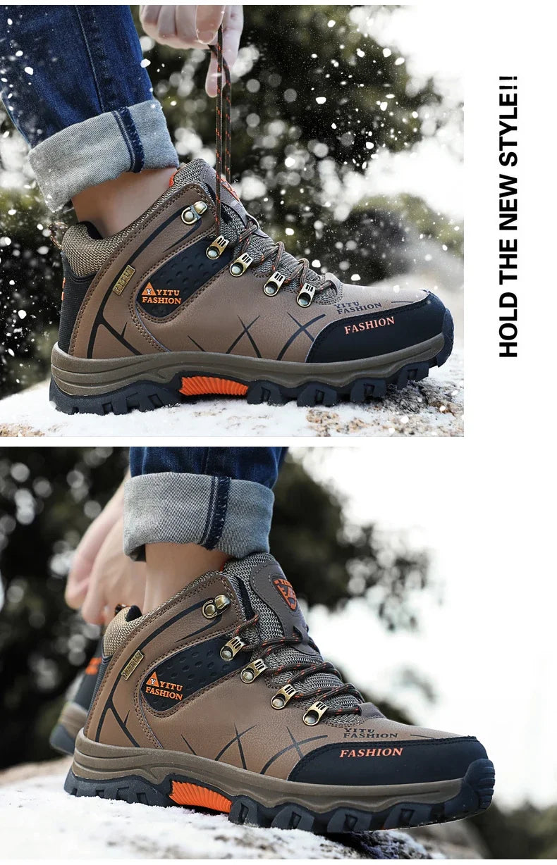 Hiking Shoes Men Ankle Boots Outdoor Camping Anti-collision Climbing Shoe Lace Up Climbing Trekking Sneakers