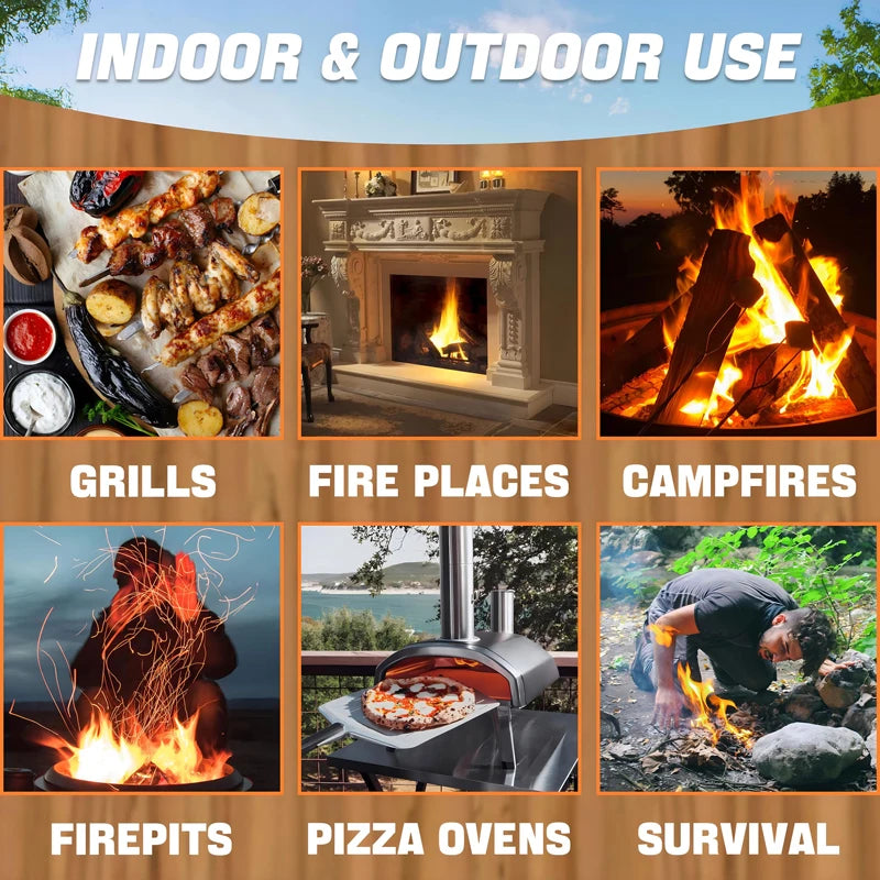 30/60pcs Fire Starters for Campfires,Grill,BBQ,Fireplace,Woodstove-Charcoal Starter - Waterproof,Natural Wood Fireplace Starters