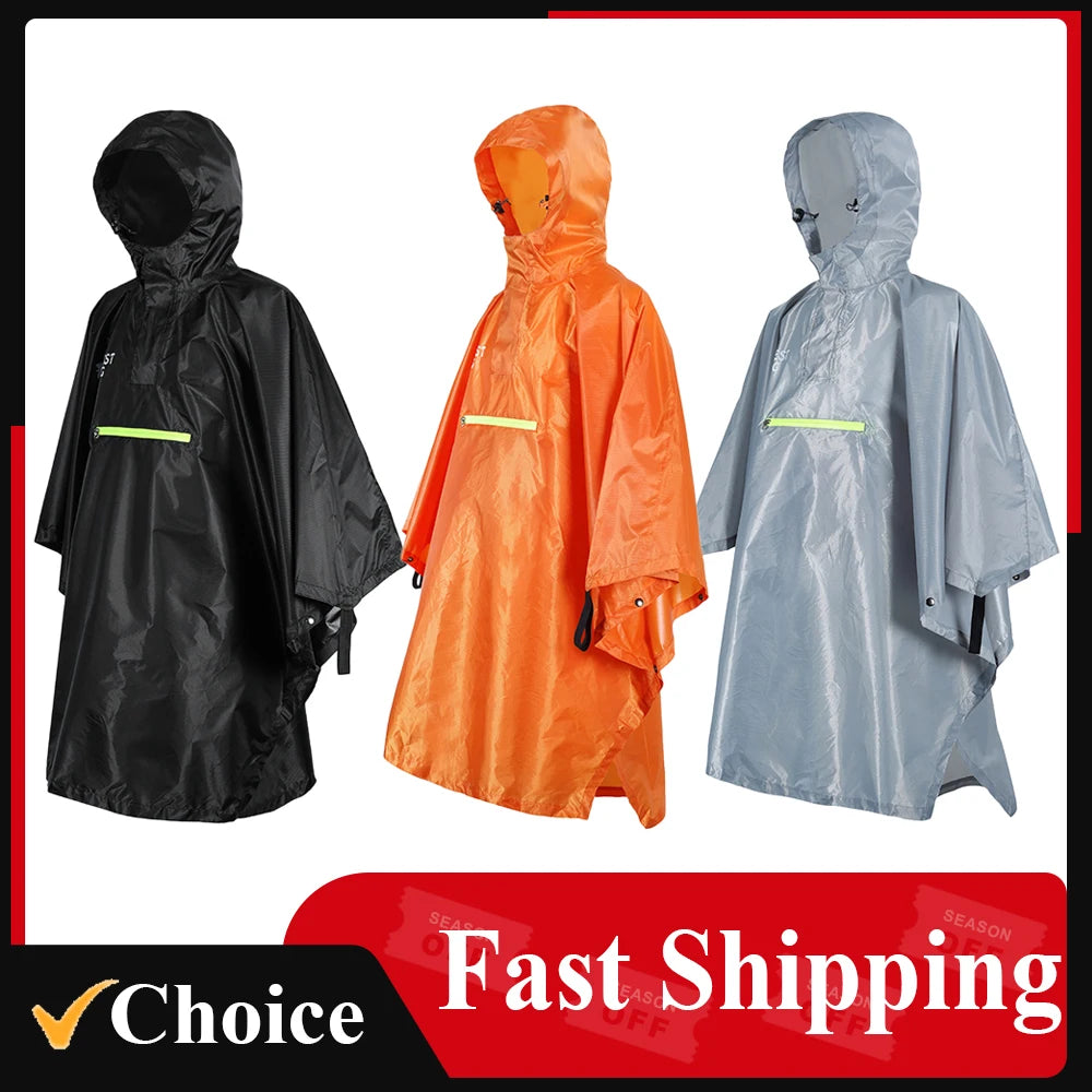 Men Women Raincoat Waterproof Durable Rainwear with Reflective Strip with Reflector Rainproof Poncho