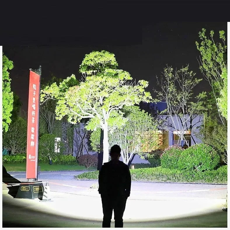 Strong Light LED Headlight 20000000LM Powerful Headlamp Long Shot 4000M Rechargeable Lamp With Fluorescent Light Outdoor Fishing