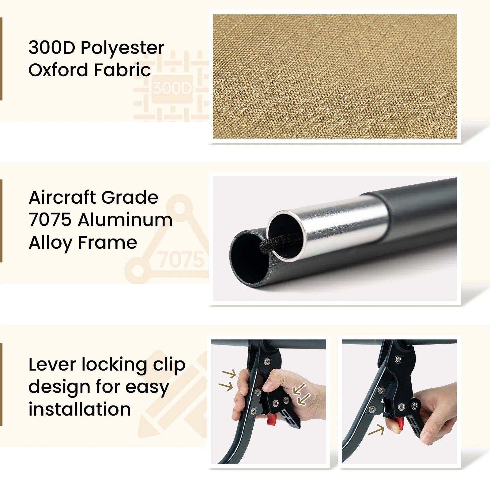 OneTigris SUPRAGRIS Camping Cot Portable Easy-to-Assemble Folding Outdoor Bed Mat Office Nap Sleeping Camp Cots for Adults