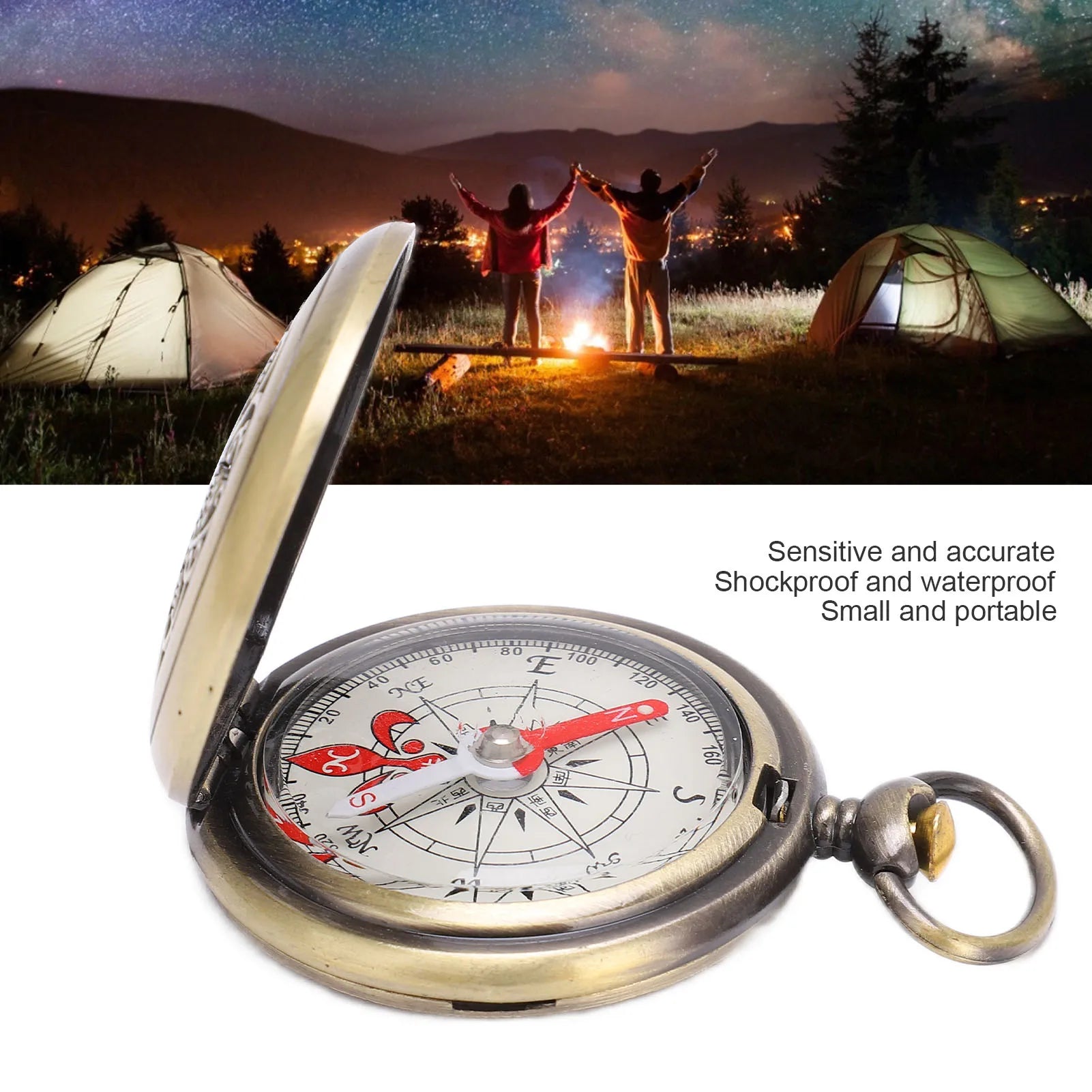 Compass Hiking Compass Hiking Durable Shockproof Waterproof Brass Camping Tools for Navigation Outdoor Compass Survival