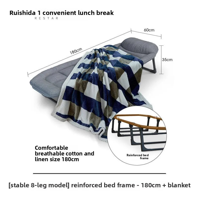 Sleeping Cots for Adults 6 Positions, Portable & Foldable Bed with Mattress and Pillow, Heavy Duty Sturdy Frame for Camp, Home