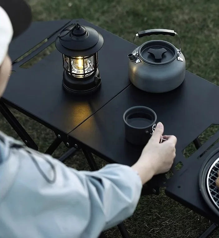 Table Outdoor Camping Tactics Folding Table Picnic Lightweight Portable Full Set Of Equipment Lamp Holder Portable