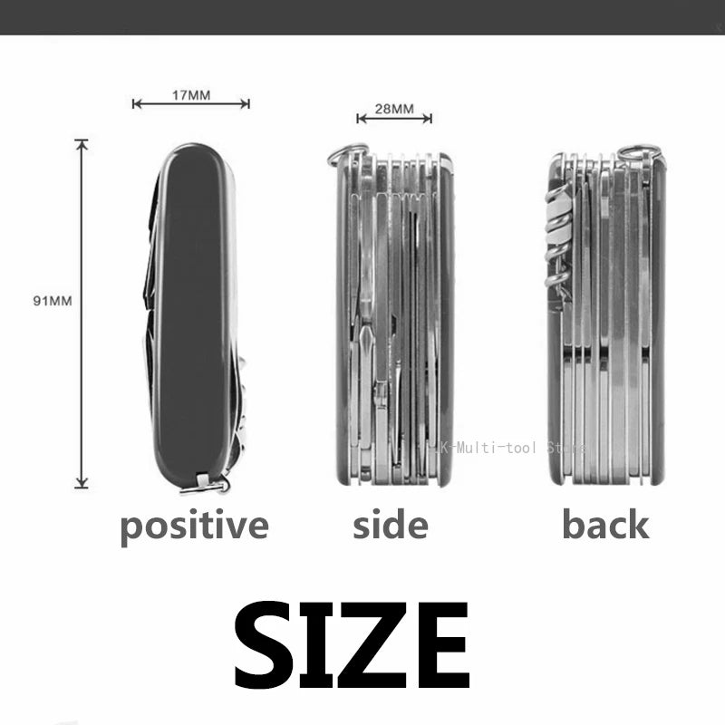 17 in 1 Multi tool Pocket Knife Portable Folding knife Stainless Steel Pocket Camping Pliers Knife Multifunctional Folding Knife
