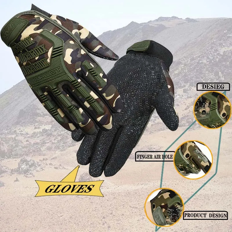 Tactical Gloves Outdoor Sport Hunting Cycling Anti-Skid Work Protection Full Finger Glove