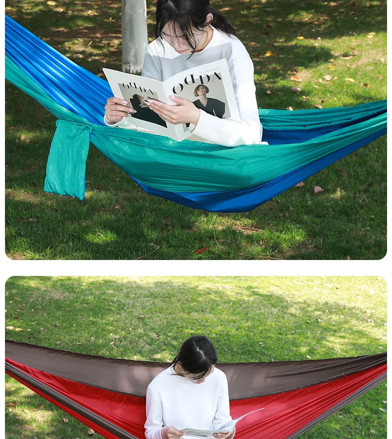 Ultralight Outdoor Hammock – Portable, Anti-Rollover, High Weight Capacity, Parachute Fabric Camping Double Hammock
