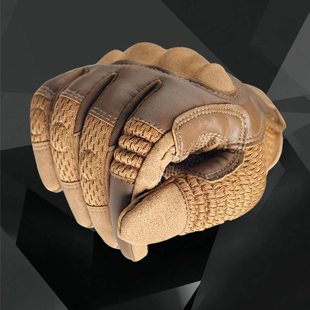 Tactical Gloves Touch Screen PU Leather Protective Shell Non-slip Gear Outdoor Hunting Paintball Motorcycle Sport Cycling Work
