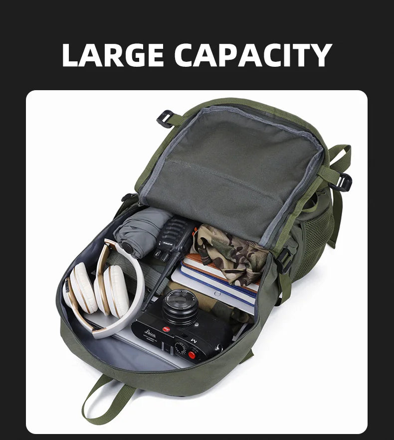 50L Camping Backpack Large Hiking Travel Bags Outdoor Sports Equipment Waterproof Oxford Shoulder Mountain Climbing Rucksack