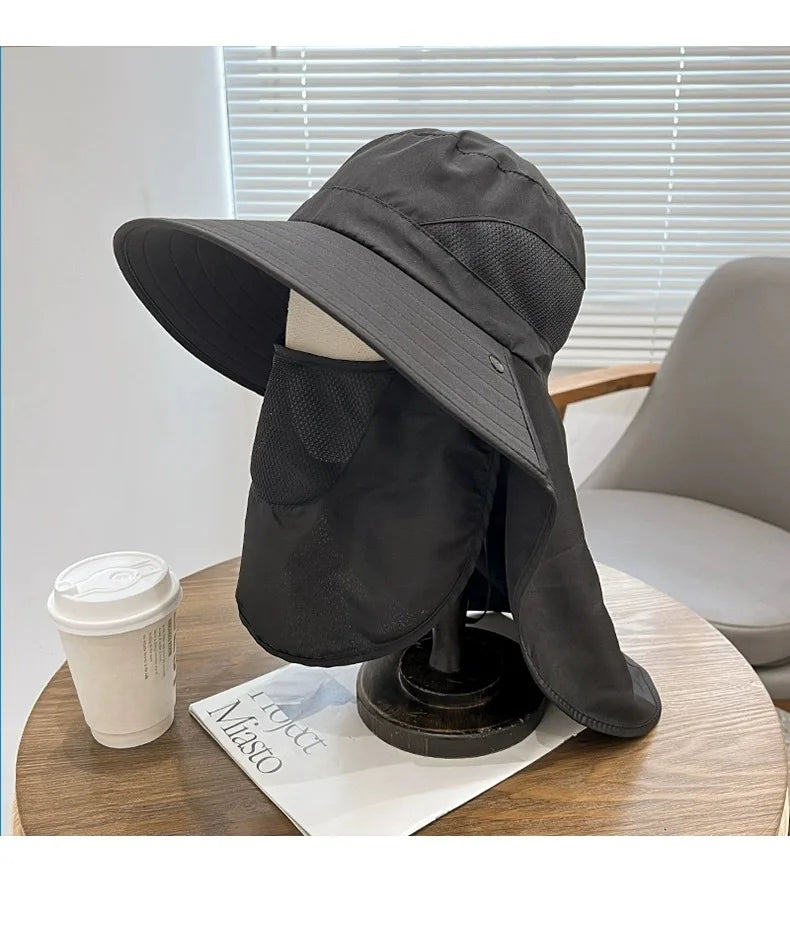Summer Sun Hats, Outdoor Fishing Hats, Men's And Women's Camping Visors, Bucket Hats, Neck Flap Bucket Hats