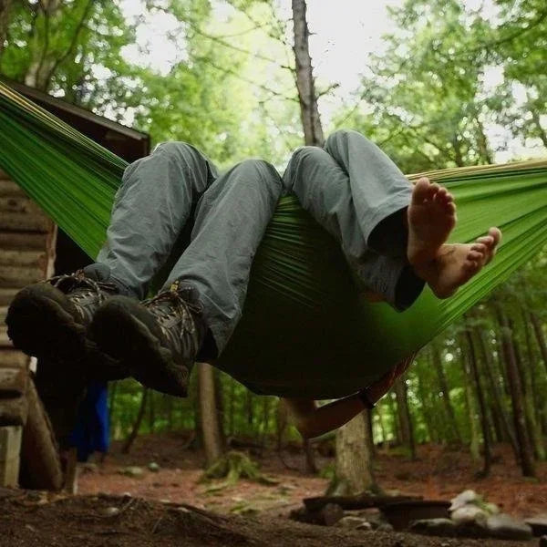 Outdoor Single Person Camping Hammock With Nylon Color Matching Hammock High Strength Parachute Fabric Portable Hanging Bed