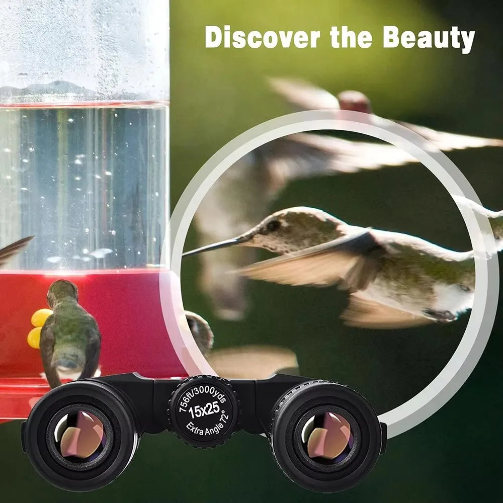 Binoculars 15x25 for Adults Waterproof Durable & Clear Binoculars with Low Light Night Vision for Sightseeing Concerts BirdWatch