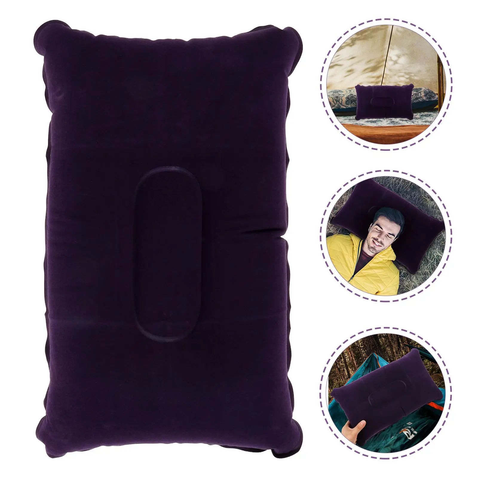 Camping Pillow Pillows For Sleeping Ergonomic Inflating Car Foam Outdoor Travel Portable Protect The Neck