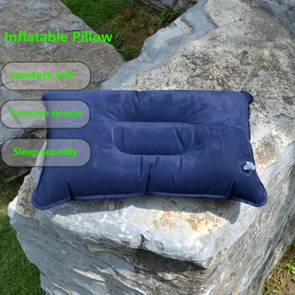 Outdoor Camping Pillows Portable Fold Inflatable Air Pillow Outdoor Pillow Travel Sleeping Ultralight Inflatable Air PVC Pillow