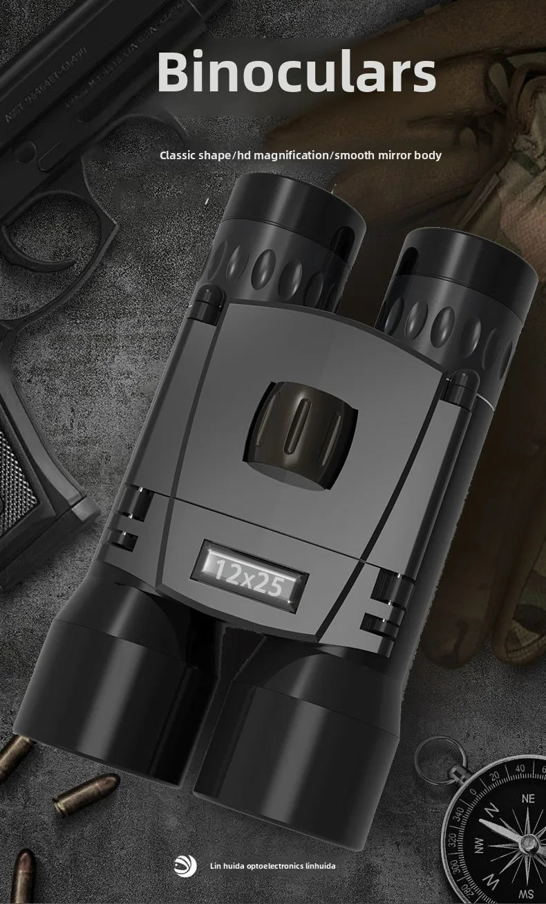 12X25 Binoculars - High - Definition, High - Magnification, Miniature for Outdoor Use and Concerts, Compatible with Mobile Phone