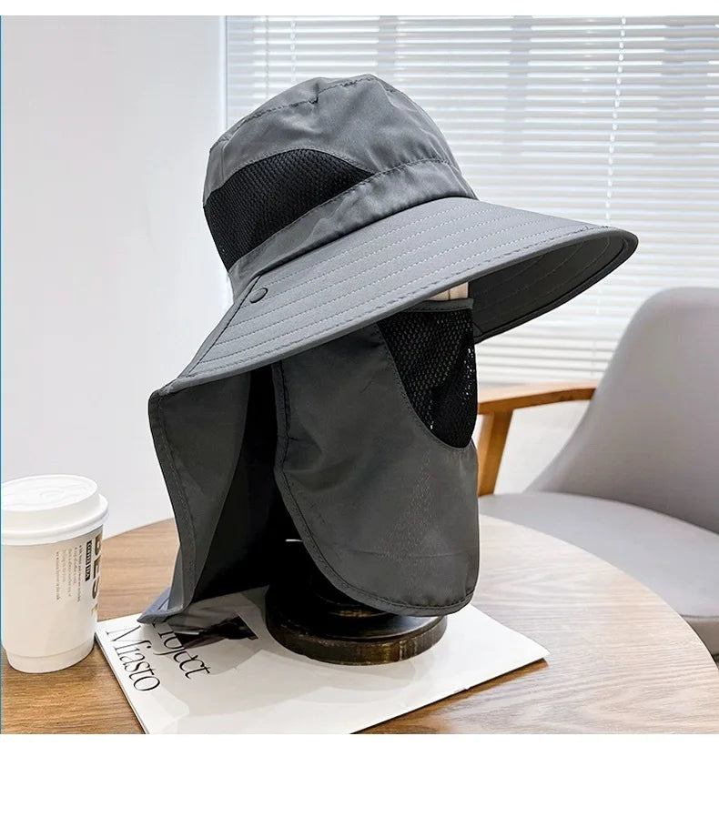 Summer Sun Hats, Outdoor Fishing Hats, Men's And Women's Camping Visors, Bucket Hats, Neck Flap Bucket Hats