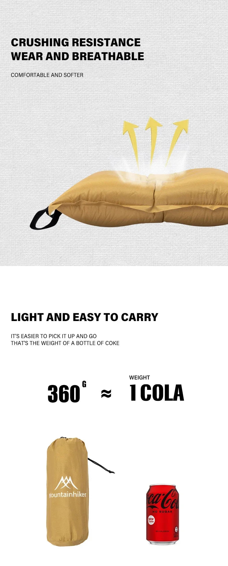 Camping Air Pillow High Rebound Compressible Travel Pillow 3D Ultralight Self Inflating Pillow Home Outdoor Camping Pillow