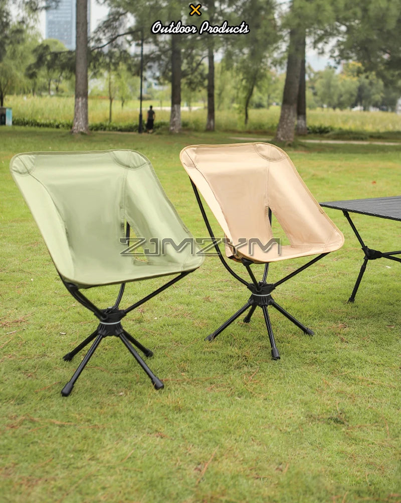 Swivel Portable Camping Chair Compact Collapsible Folding Chair with Carry Bag - Support 140kg - Outdoor Backpacking Chair