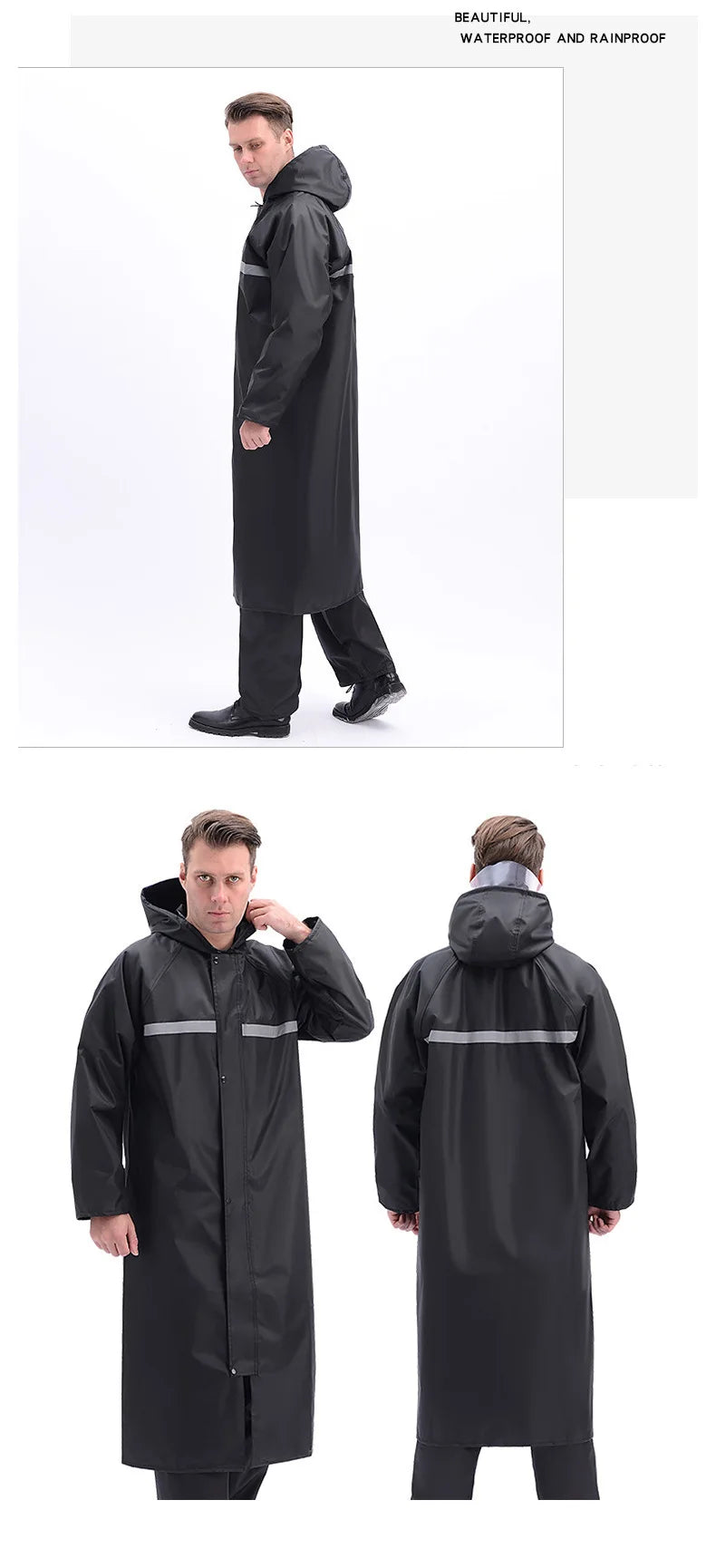 Rain Coat Motorcycle Raincoat Man Waterproof Suit Raincoats Overcoat Rainrainwater Outerwear Long Jacket Poncho Men Motorcyclist