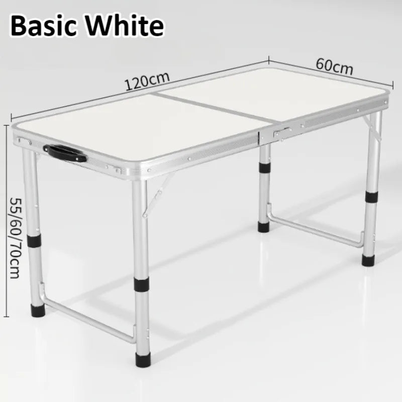 Camping Table Folding Table Outdoor Lightweight Portable Dining Table Height Adjustable Die-cast Metal Table for Camping BBQ