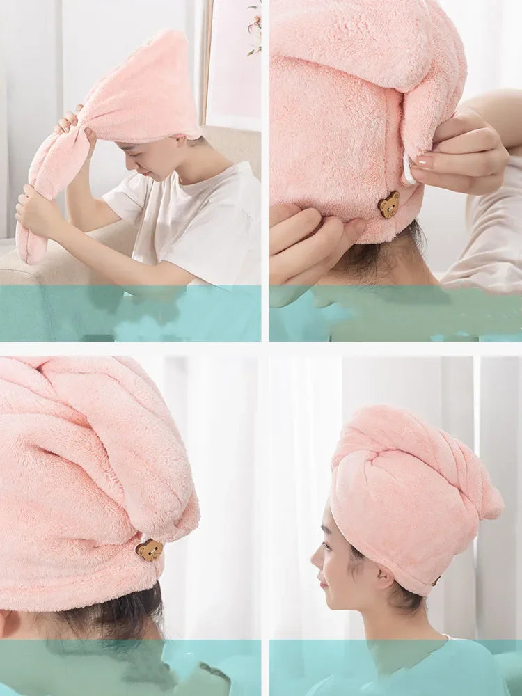 Quick Dry Hair Quick Drying Microfiber Towels Bathroom Bathroom Accessories Nursing Cap With Buckle Sauna Spa Towel Bath