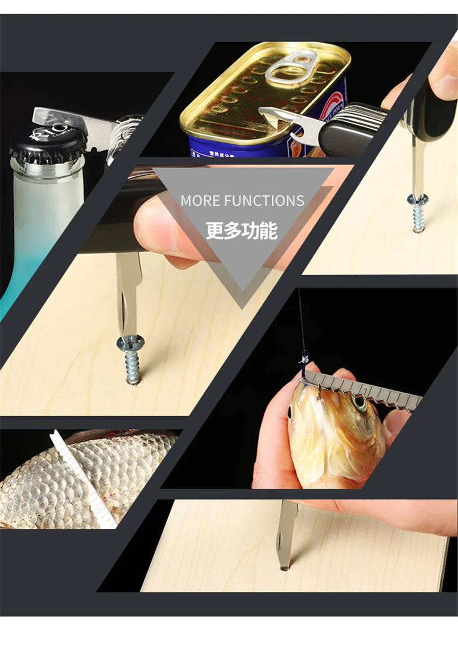 17 in 1 Multi tool Pocket Knife Portable Folding knife Stainless Steel Pocket Camping Pliers Knife Multifunctional Folding Knife