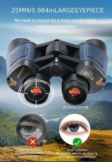 High-definition high-magnification 735 binoculars are portable and compact for bird watching, sightseeing and travel
