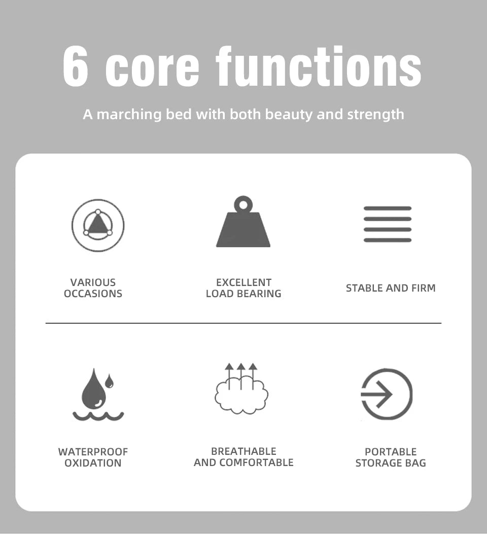 PACOONE Camping Cot  Folding Camping Bed Portable Outdoor Bed Comfortable Sleeping Cots for Adults & Kids Camping, Travel, RV