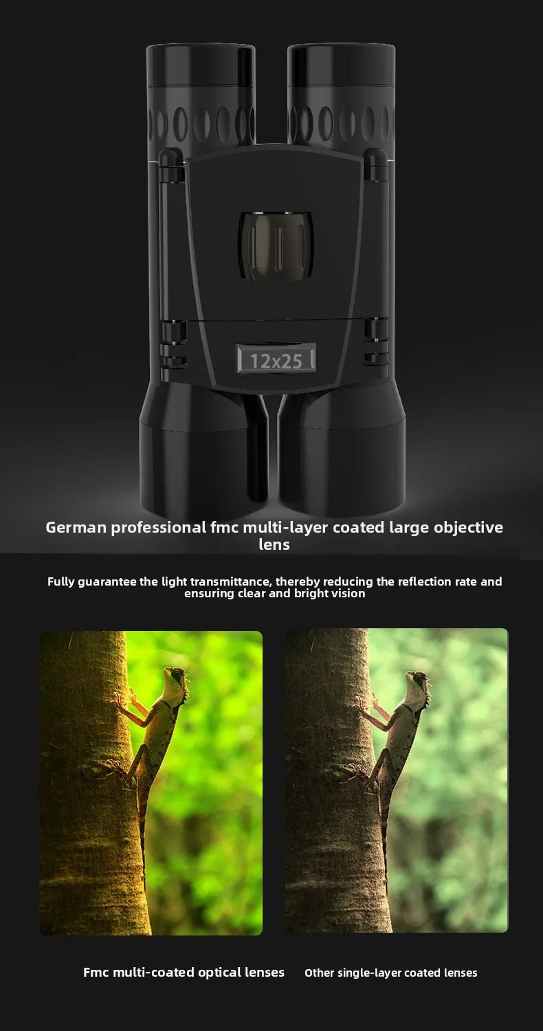 12X25 Binoculars - High - Definition, High - Magnification, Miniature for Outdoor Use and Concerts, Compatible with Mobile Phone