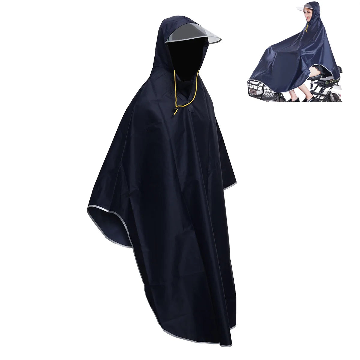 Rain Hooded Cape Raincoat Withraincover Ponchos Adults Hoods Hood Cloak Waterproof Riding Cycling Scooter