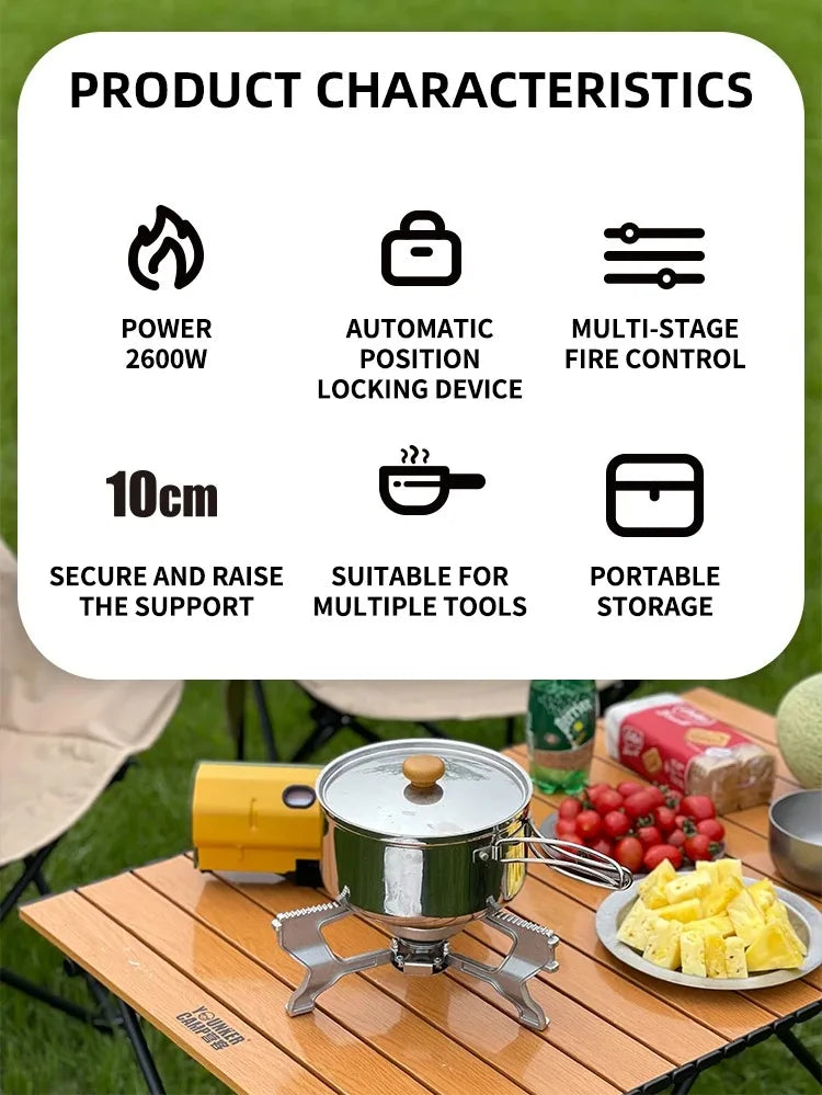 Outdoor Stove Camping Simple Design Compact Lightweight Easy To Carry High-strength Corrosion-resistant Diverse Safety Functions