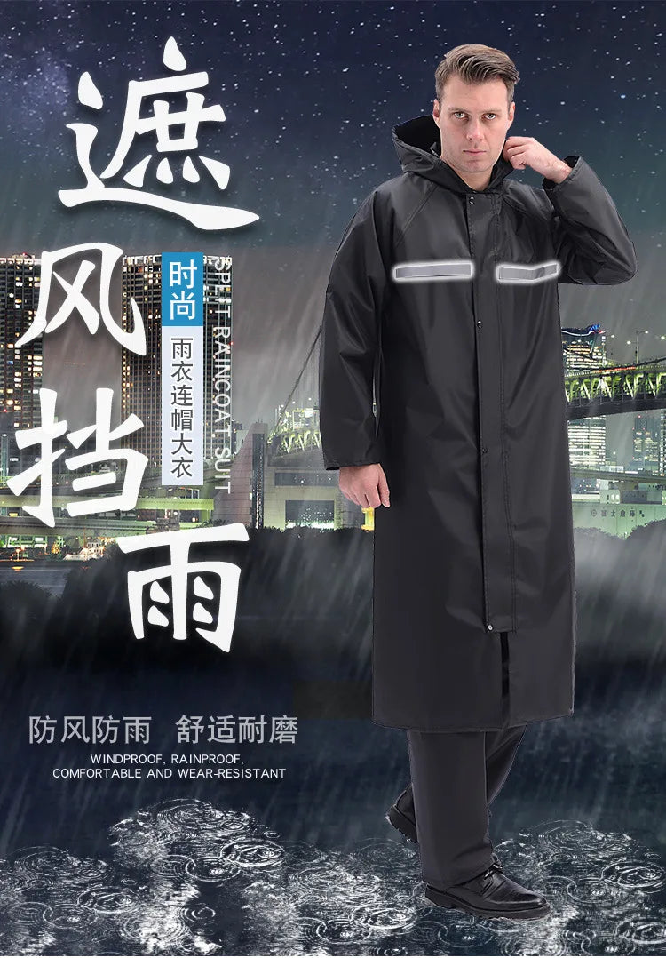 Rain Coat Motorcycle Raincoat Man Waterproof Suit Raincoats Overcoat Rainrainwater Outerwear Long Jacket Poncho Men Motorcyclist