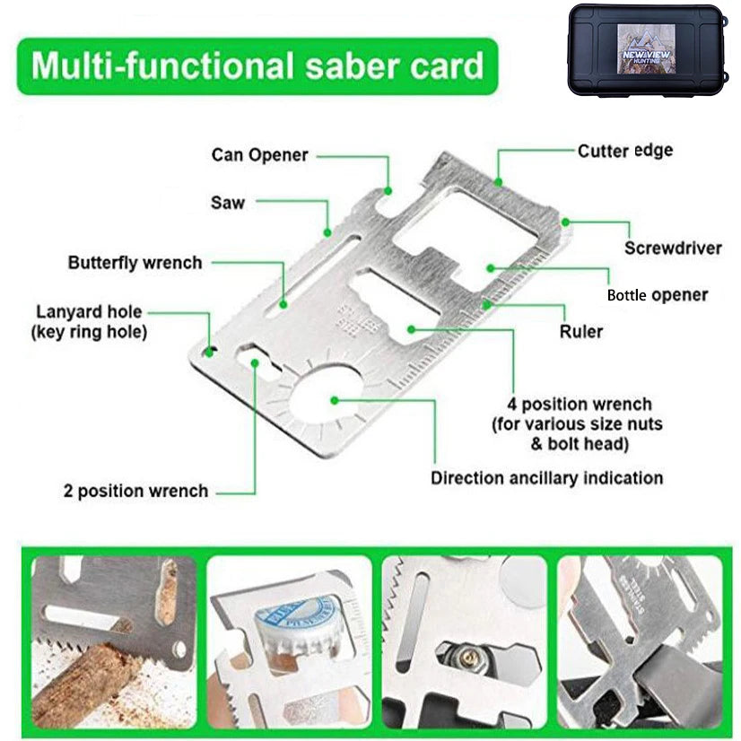 14-in-1 Survival  Tools Kits, Survival Gear and Equipment, for Camping, Fishing, Hunting, Adventure.