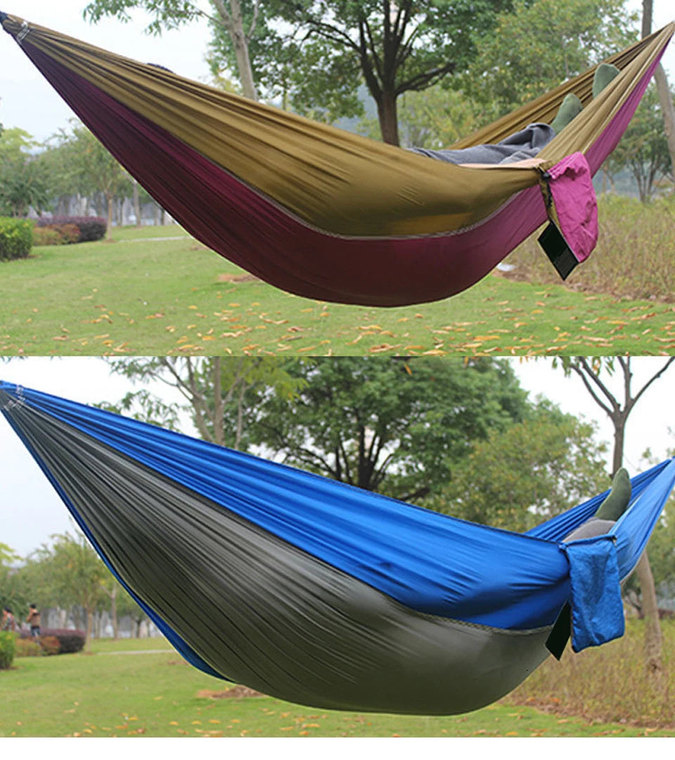 Outdoor Camping Hammock Portable Hammock Single or Double Hammock Camping Accessories Indoor Garden Yard Hammock Swing Travel