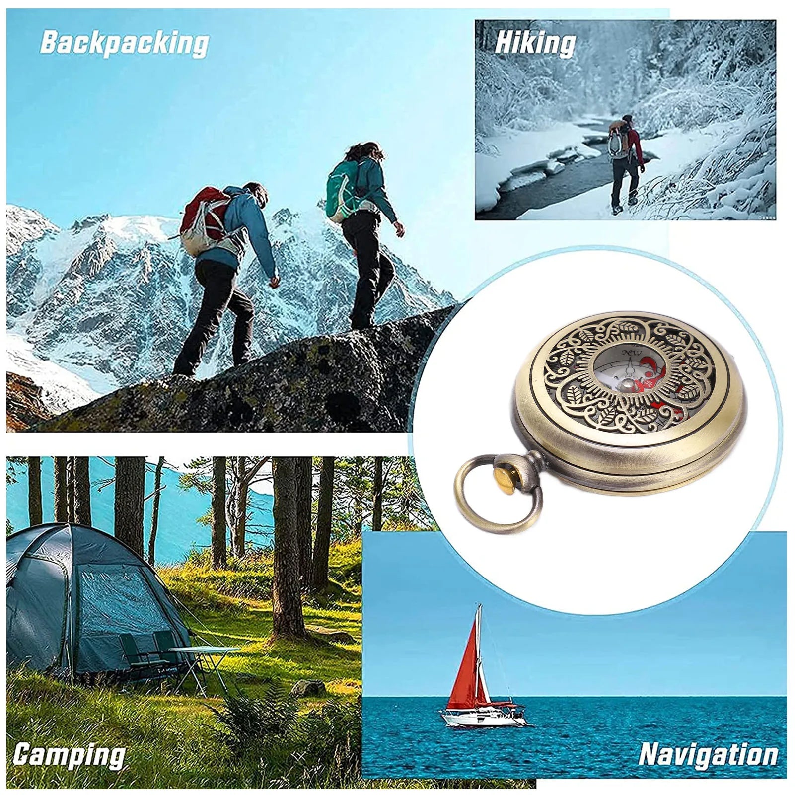 Compass Hiking Compass Hiking Durable Shockproof Waterproof Brass Camping Tools for Navigation Outdoor Compass Survival