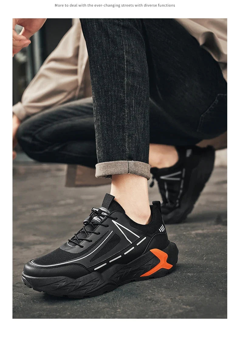 2025 New Men Hiking Shoes Outdoor Camping Resistant Non Slip Sneakers Male Casual Lightweight Lace-Up Walking Shoes