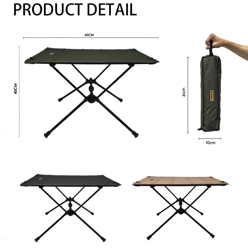 TARKA Camping Oxford Fabric Table Folding Desk Lightweight Foldable Cloth Tables Outdoor Fishing Picnic Desk Camping Equipment