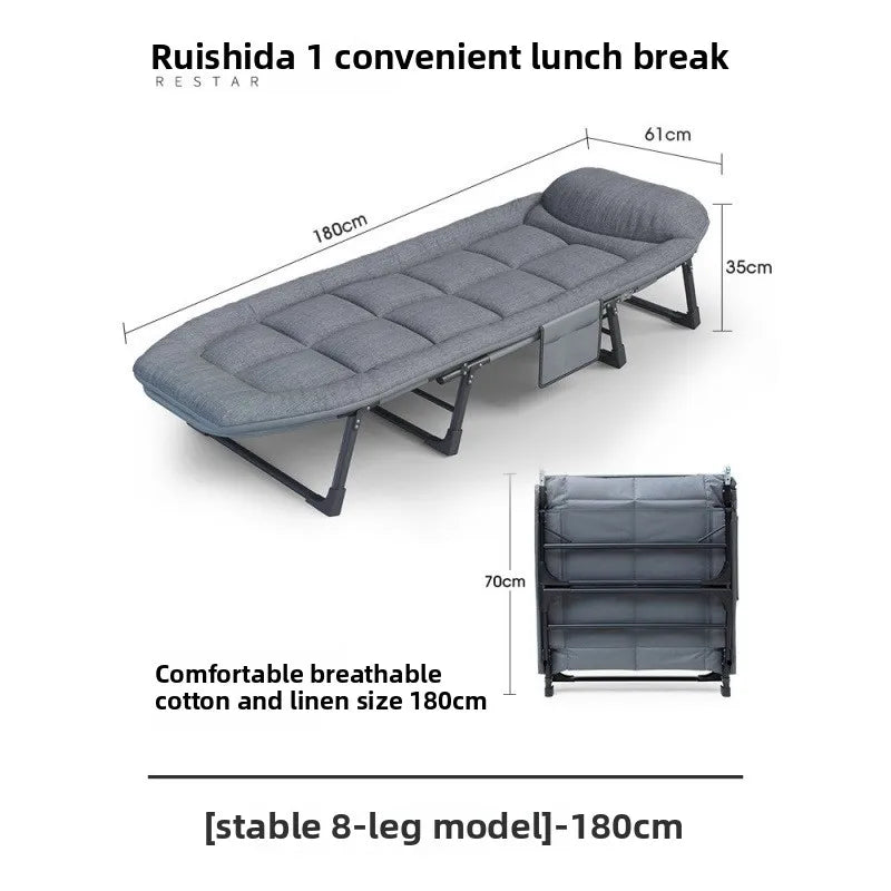 Sleeping Cots for Adults 6 Positions, Portable & Foldable Bed with Mattress and Pillow, Heavy Duty Sturdy Frame for Camp, Home